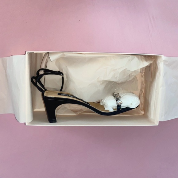 Sergio Rossi x Evangelie SR1 Leather Crystal Stone Sandal with Mid-Heel - Picture 7 of 7